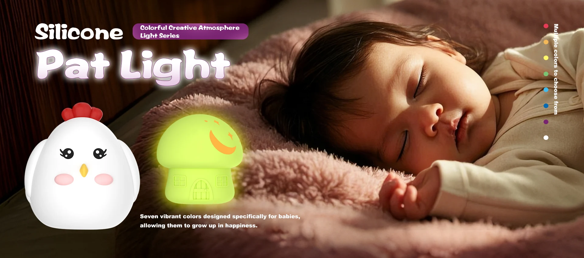 Silicone colorato creativo creativo per piccole luci notturne