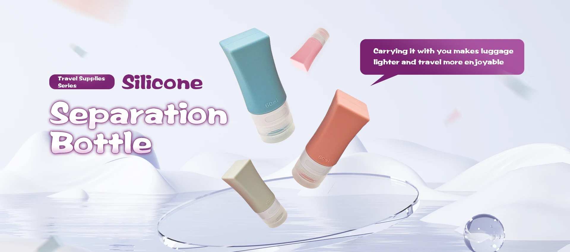 Fornitore di bottiglie cosmetiche da viaggio in silicone