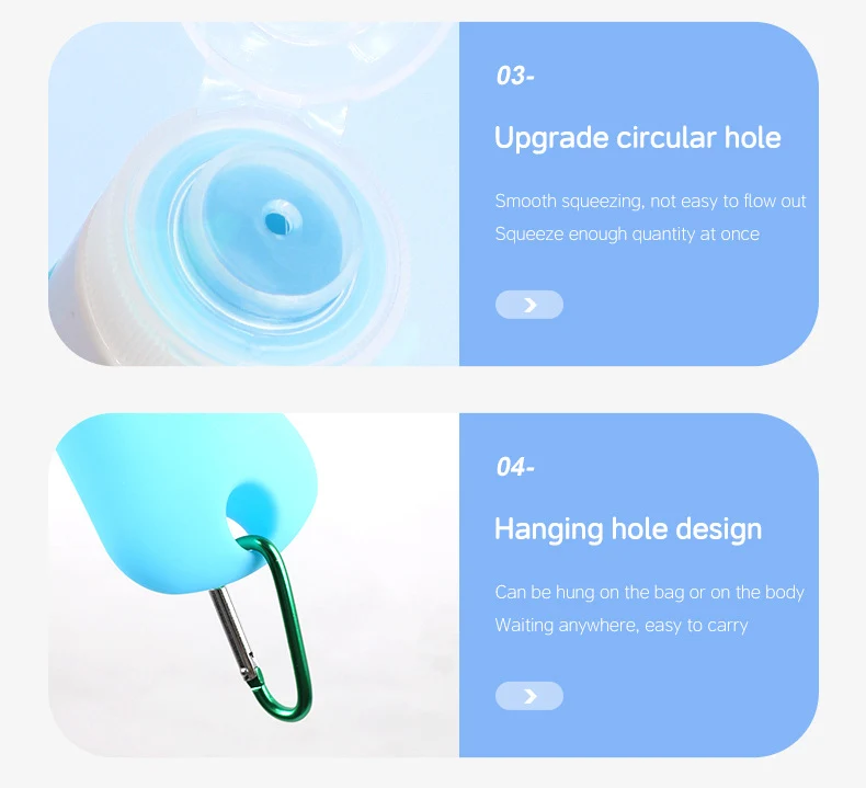 60ml Translucent Hole Shaped Silicone Travel Bottle