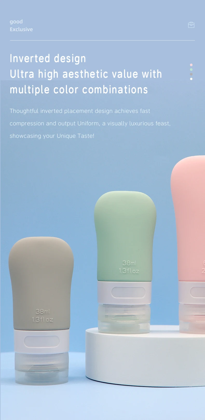 60ml Ladylike style Silicone Travel Cosmetic Bottle