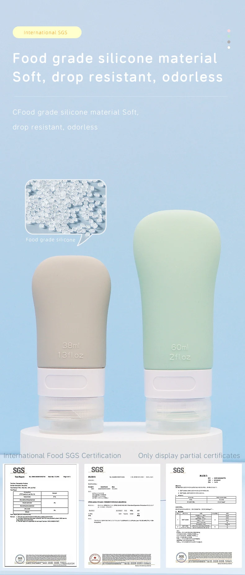 60ml Ladylike style Silicone Travel Cosmetic Bottle