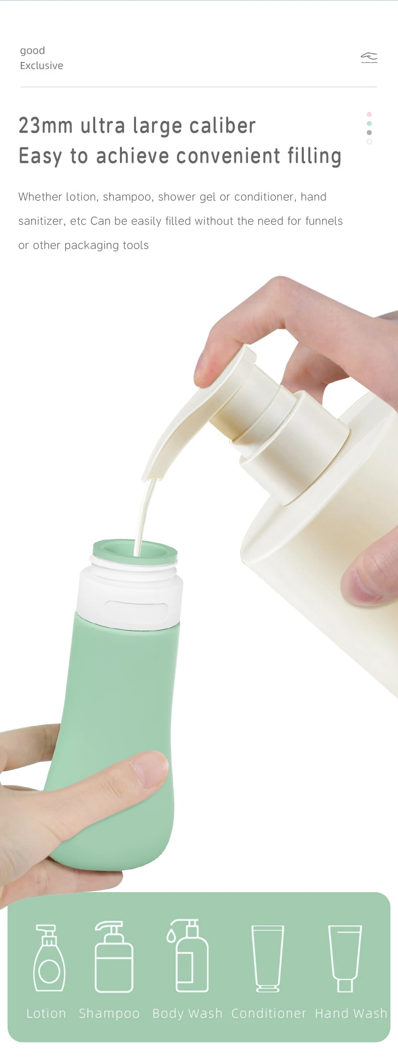 60ml Ladylike style Silicone Travel Cosmetic Bottle